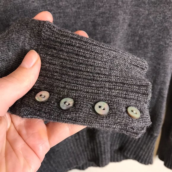 Tweeds Gray 100% Merino Wool Cowl Neck Sweater Petite - Picture 4 of 9